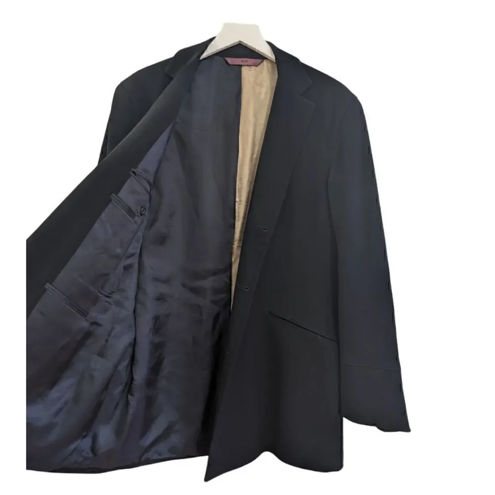Massimo Bizzocchi Handmade Men's Three Button Black Blazer Size 44R